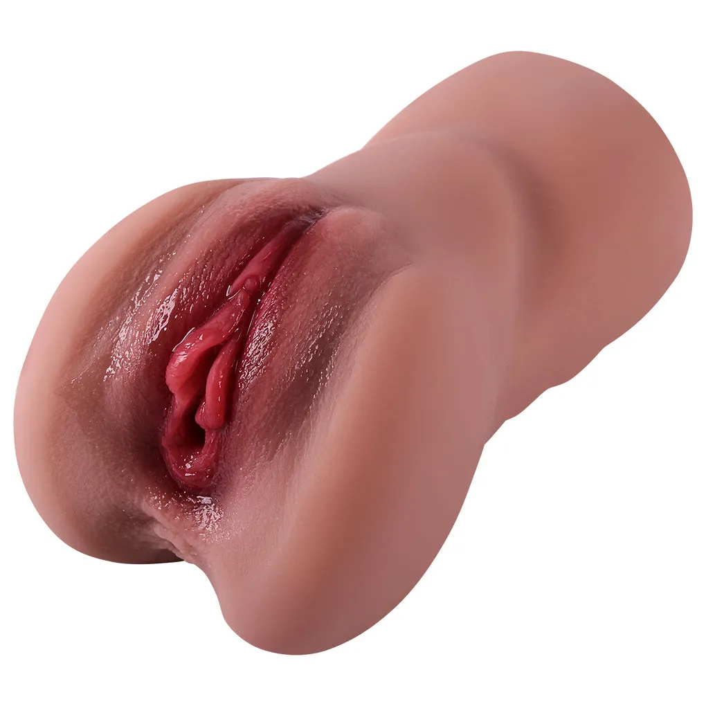 Realistic Pussy Pocket Masturbator - Ebony Women Vagina Penis Masturbation Milk