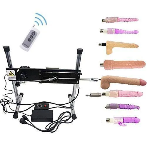 Remote Control and Wire-controlled Sex Machine with 8pcs Dildo