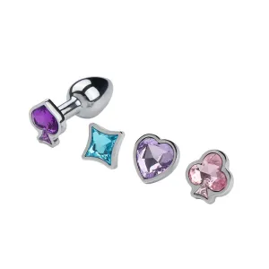 Replaceable Base Metal Anal Plug Sex Toy ( Color Is Random )