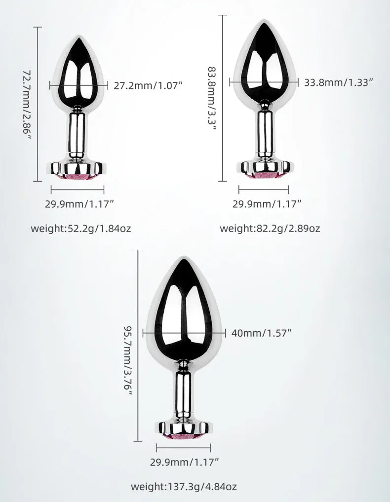 Replaceable Base Metal Anal Plug Sex Toy ( Color Is Random )