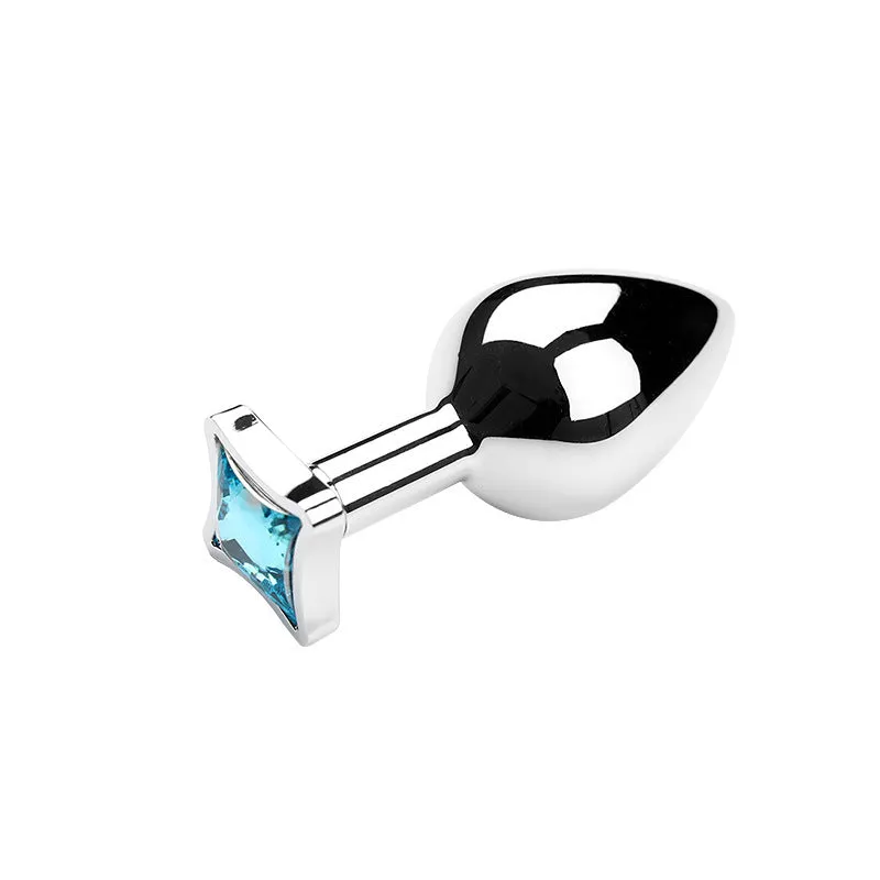 Replaceable Base Metal Anal Plug Sex Toy ( Color Is Random )