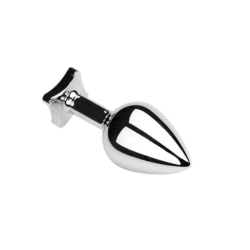 Replaceable Base Metal Anal Plug Sex Toy ( Color Is Random )