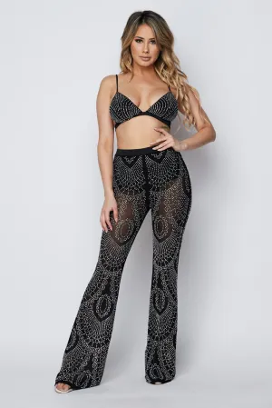 Rhinestone Bra and Pant Set