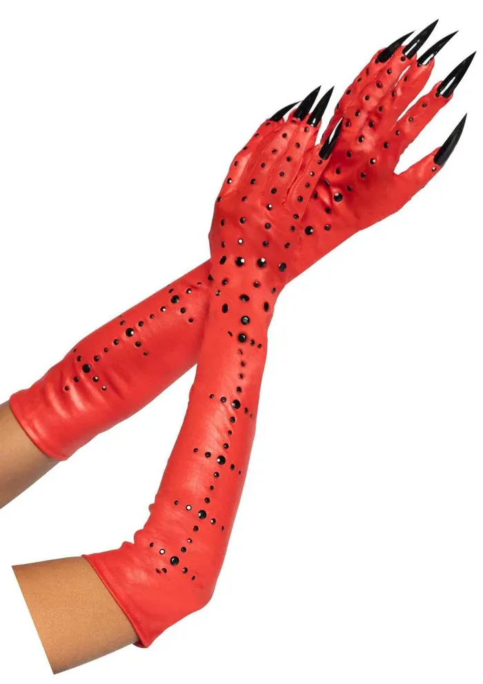 Rhinestone Claw Gloves