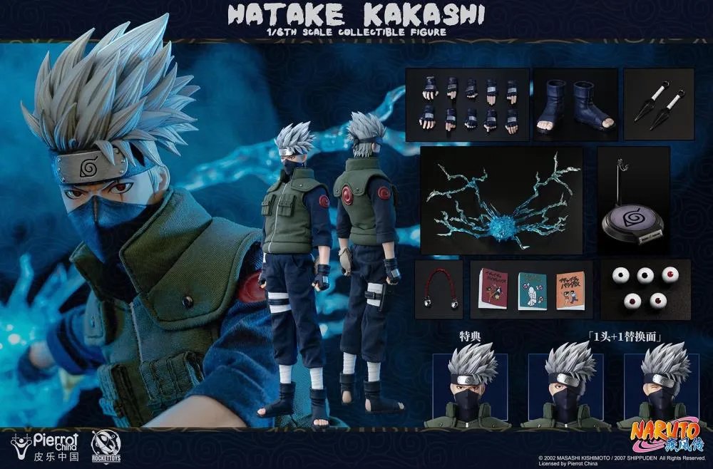 Rockettoys 1/6 Naruto Shippuden Kakashi Hatake Scale Action Figure