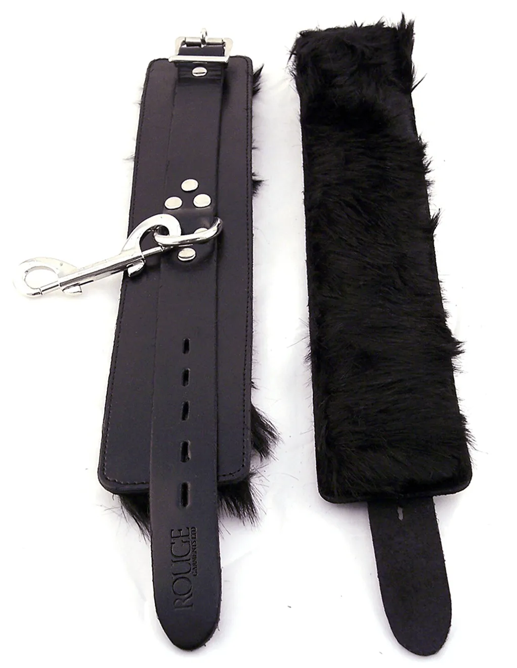 Rouge Leather & Fur Wrist Cuffs