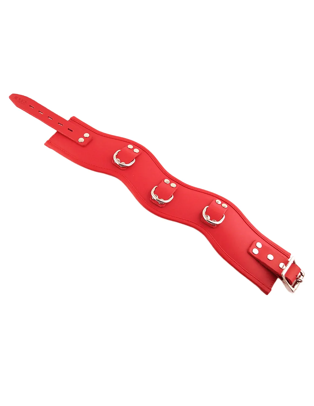 Rouge Leather Padded 3 D-Ring Posture Collar