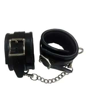 Rouge Padded Leather Wrist Cuffs