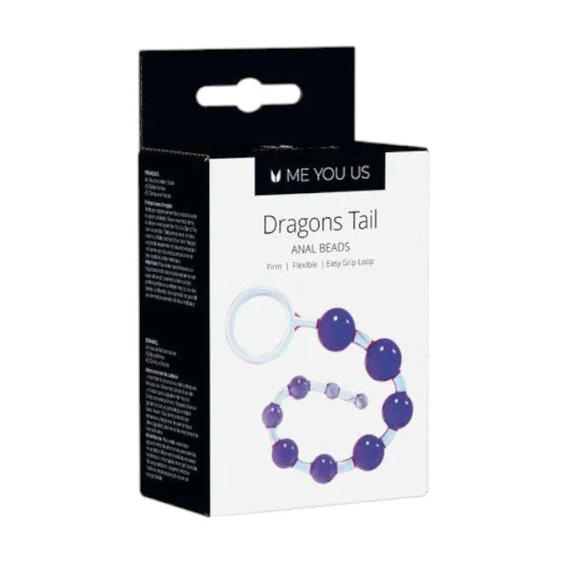 Rozariu anal ME YOU US Dragons Tail. cu bile de dimensiuni progresive și inel de extracție. lungime 25.4 cm. culoare mov
