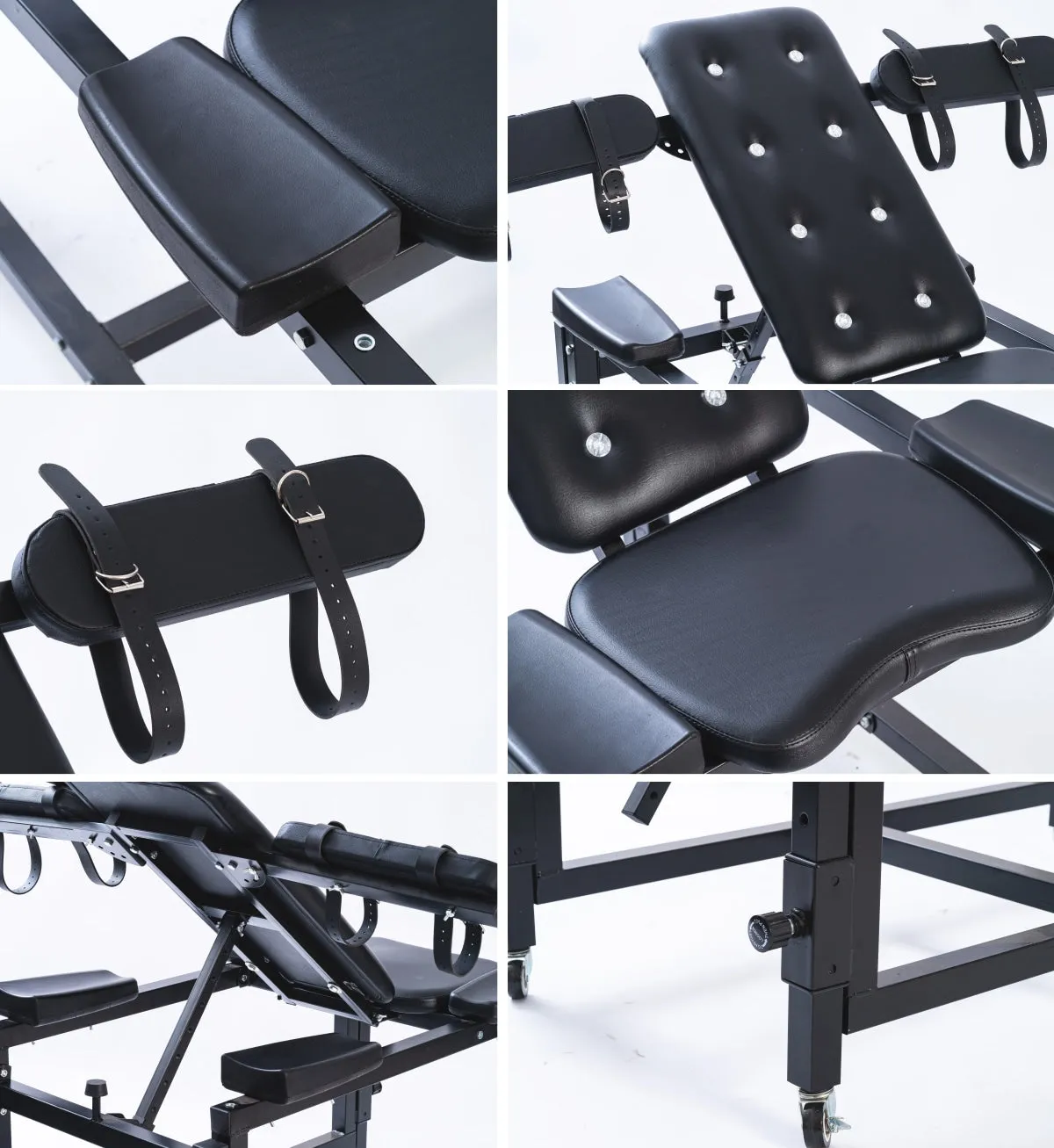 Sable Black BDSM Chair | Heavy Duty Carbon Steel  | Wrist & Ankle Cuffs