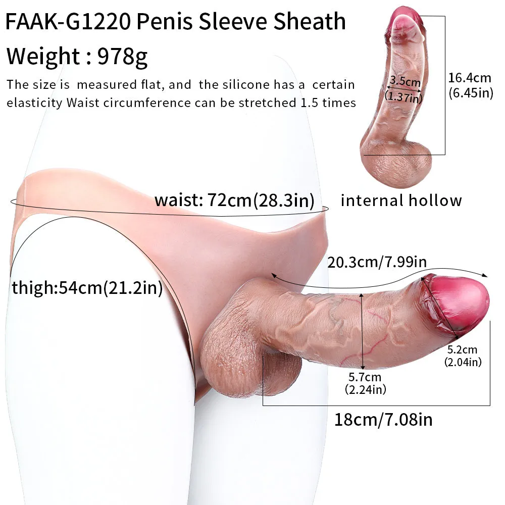 Scarred Circumcised Penis Sheath Underwear - Realistic Cock Sleeve Extender Pants