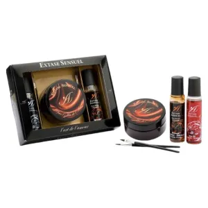 Set cadou erotic EXTASE SENSUEL L'art de l'amour. cu cremă de ciocolată cu feromoni. lubrifiant de masaj și ulei fierbinte