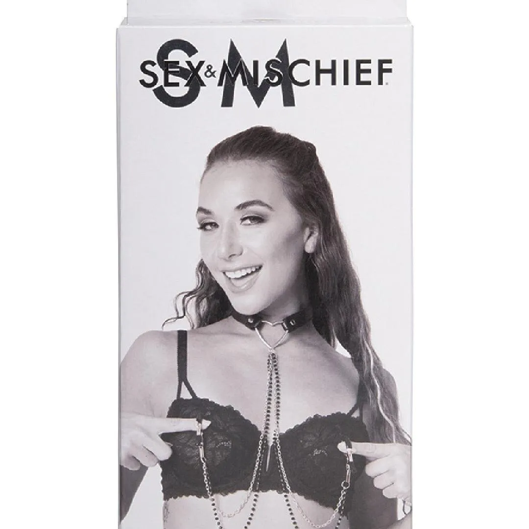 Sex & Mischief Amor Heart Collar and Nipple Jewelry