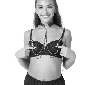 Sex & Mischief Amor Heart Collar and Nipple Jewelry