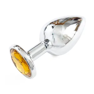 Silver Butt Plug Deep Yellow Small