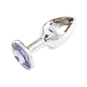 Silver Butt Plug Purple Large
