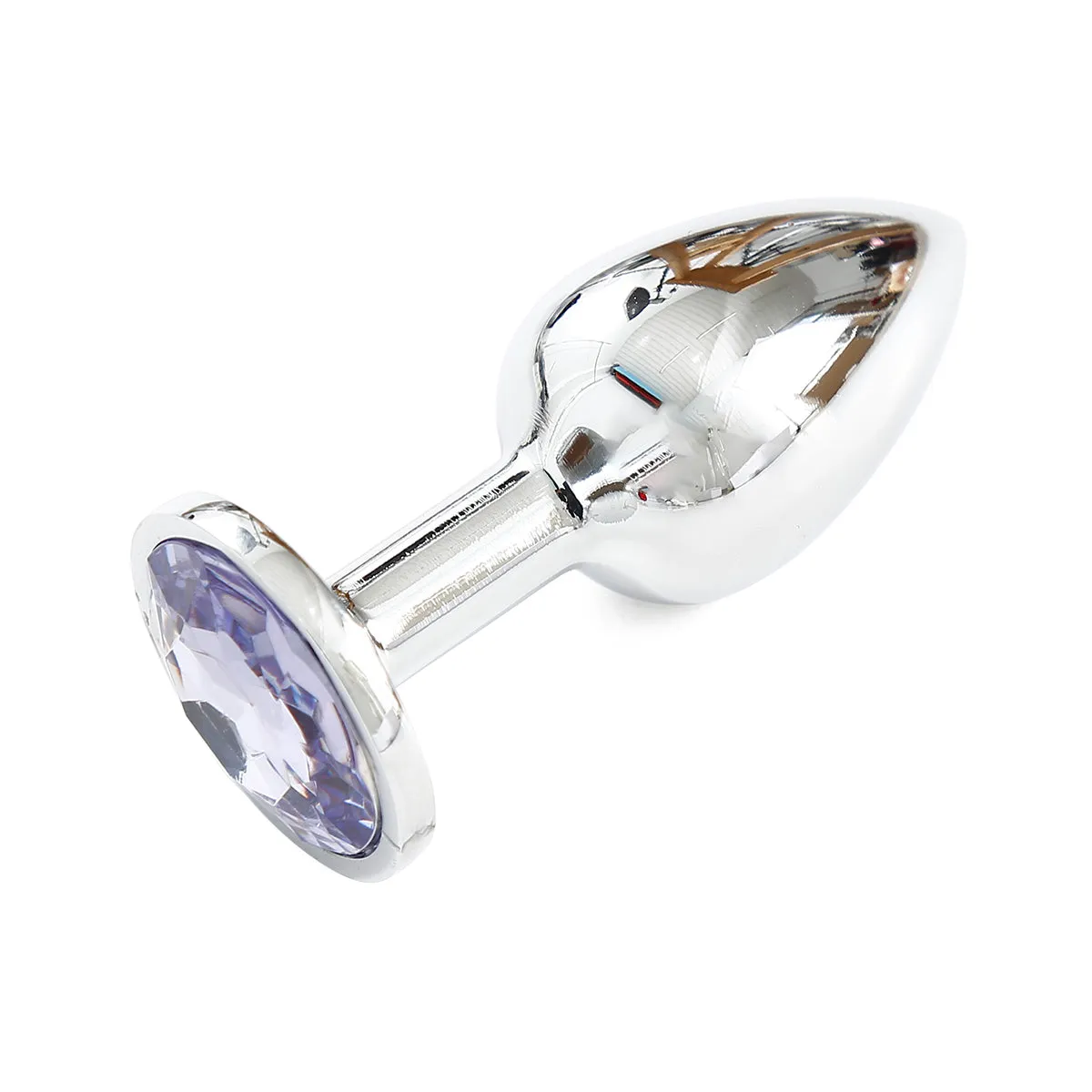 Silver Butt Plug Purple Large