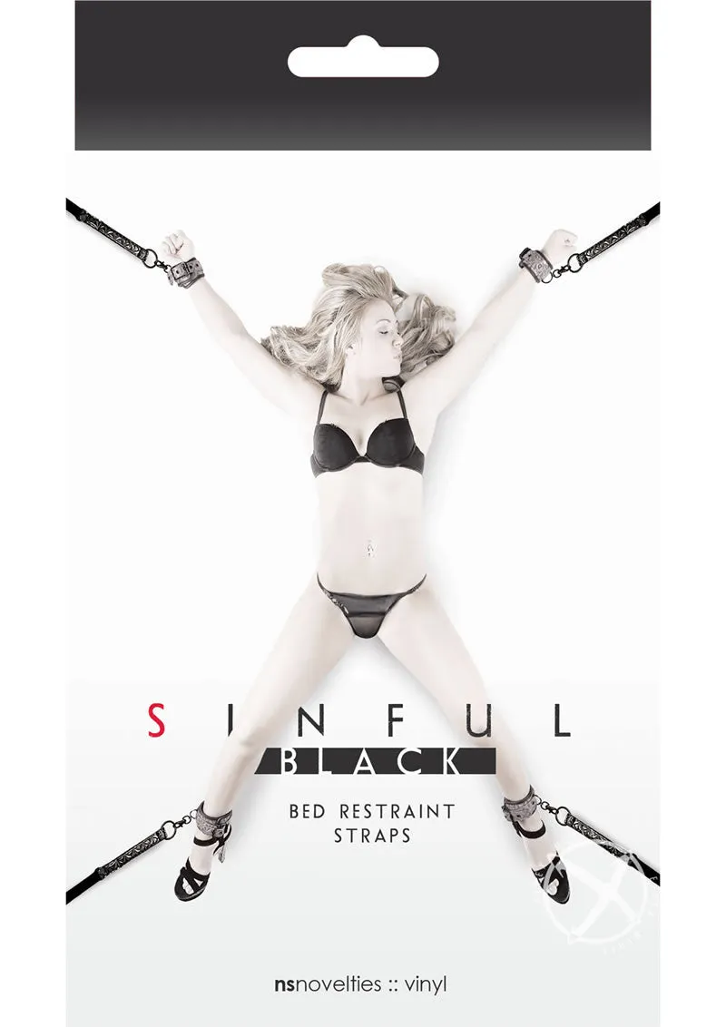 Sinful Bed Restraint Straps Black