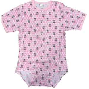Squishyabdl Cotton Pink Mouse Pattern Bodysuit