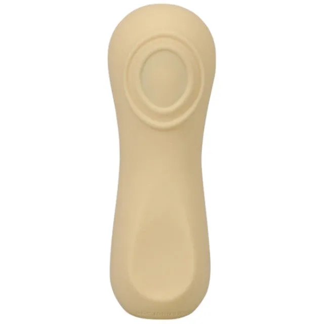 Stimulator clitoris DOC JOHNSON Ritual Sol. din silicon moale. cu pulsații. 10 funcții de vibrație. rezistent la apă. galben