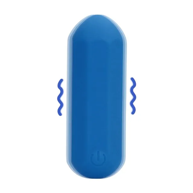 Stimulator clitoris LOVELINE Hexagon Shaped Bullet Vibrator. 12 funcții de vibrație. rezistent la apă. lungime 7.2 cm. albastru
