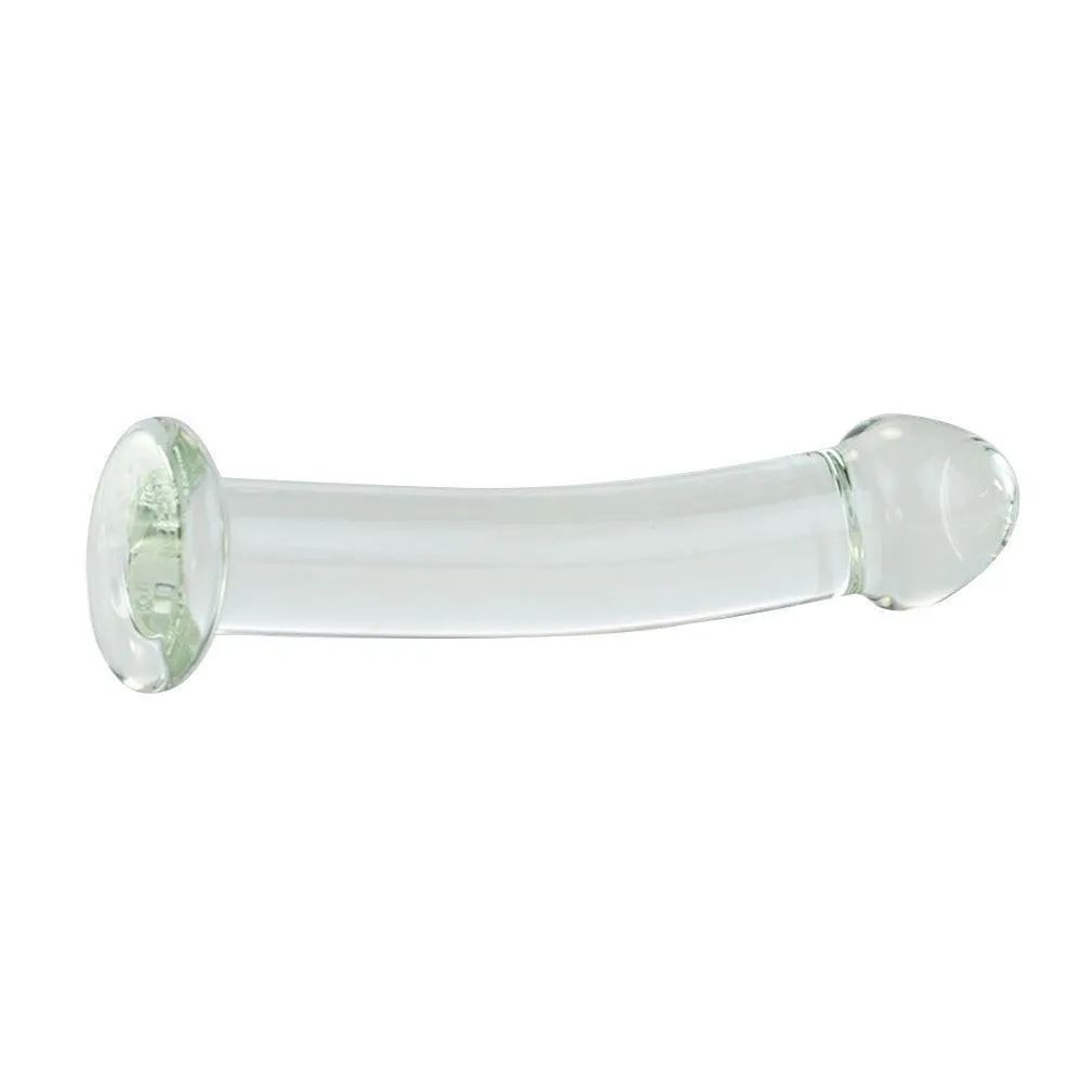 Strapon Compatible Clear Glass Dildo