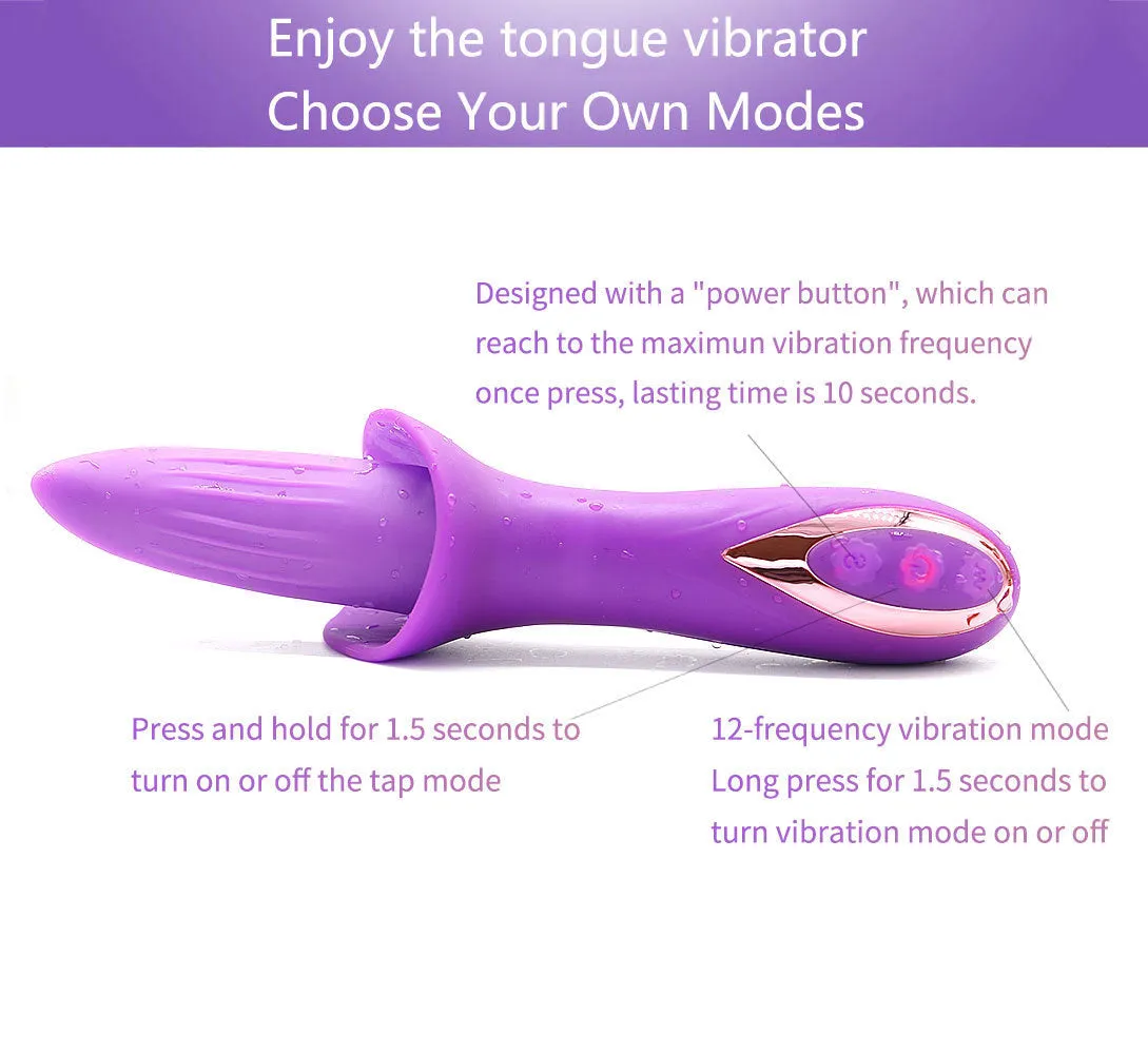 Tongue Licking Clit Stimulator - G Spot Clitoral Anal Vibrator