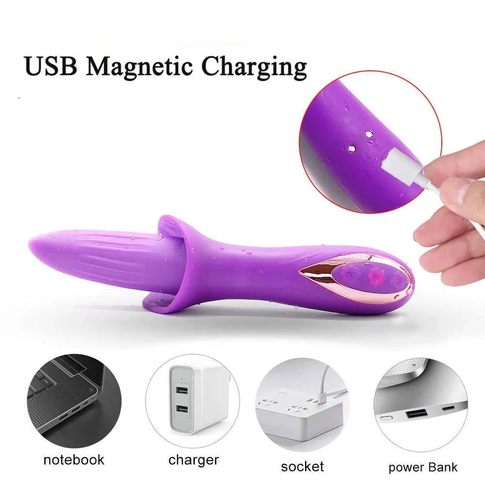 Tongue Licking Clit Stimulator - G Spot Clitoral Anal Vibrator