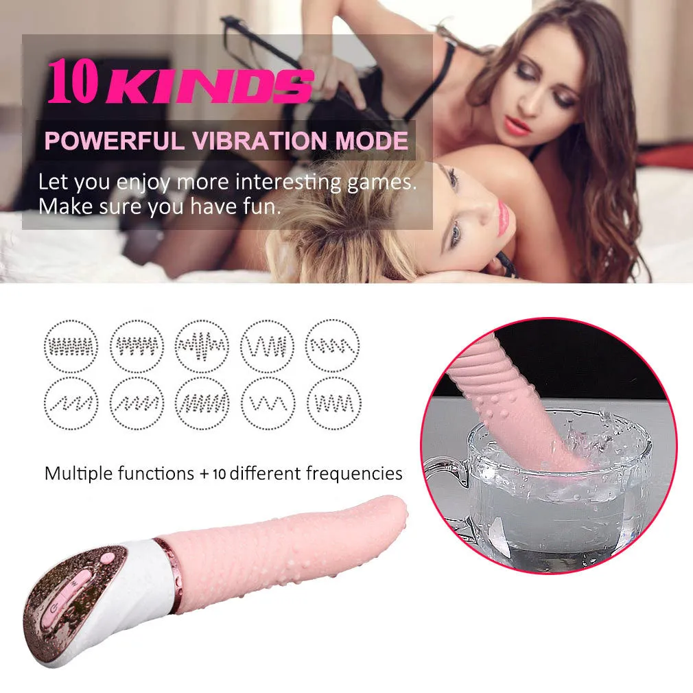 Tongue Licking Clitoral Vibrator - Realistic Clit Nipple Clamps Female Sex Toys