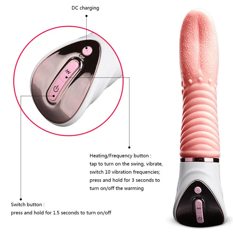 Tongue Licking Clitoral Vibrator - Realistic Clit Nipple Clamps Female Sex Toys