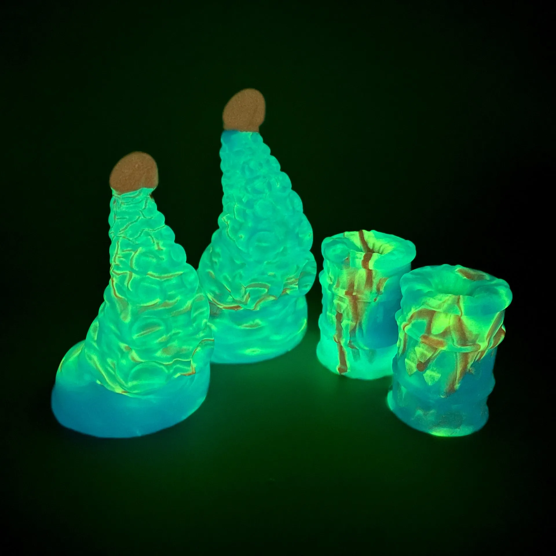 Toxxxik 'Blue Hawaiian' #1 soft (OO30) GITD mini closed-end pen/stroker (trans)