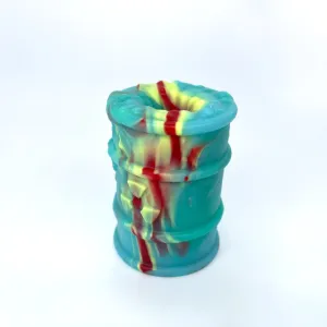 Toxxxik 'Blue Hawaiian' #1 soft (OO30) GITD mini closed-end pen/stroker (trans)