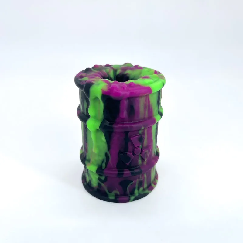 Toxxxik 'Toxic Splatterfest' #1 GITD super soft (OO20) mini closed-end pen/stroker (trans)