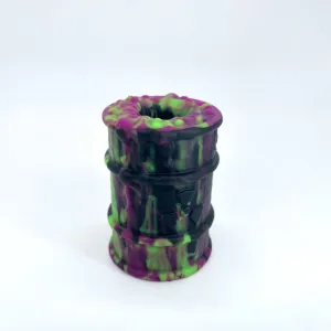 Toxxxik 'Toxic Splatterfest' #2 GITD super soft (OO20) mini closed-end pen/stroker (trans)