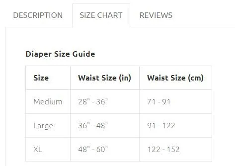 Tykables Waddler ABDL Adult Diaper -1 Single Diaper Sample