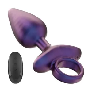 Vibrator anal INTENSE MICHAEL. control prin telecomanda. 10 functii de vibratie. rezistent la apa. din silicon mov. 13 cm