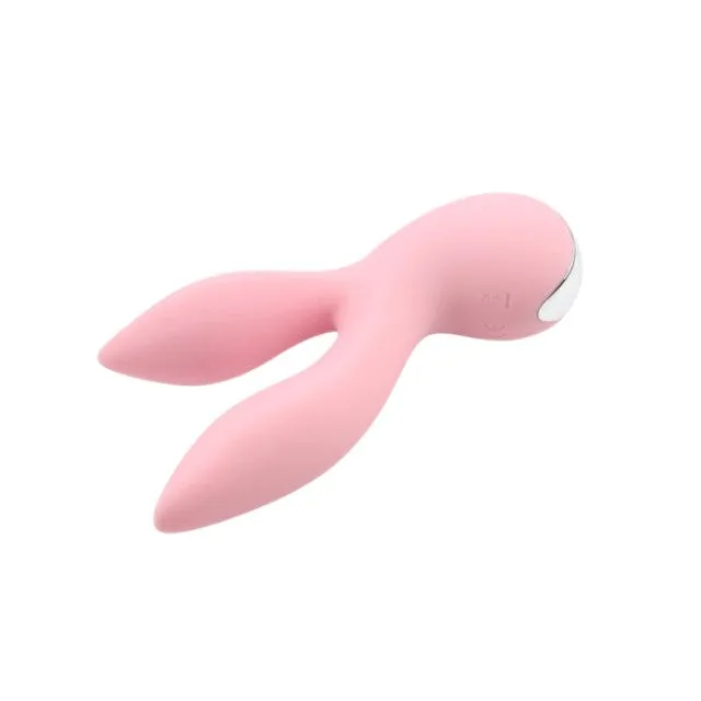 Vibrator CHISA Aphrovibe Oh My Rabbit. cu urechi de iepuraș. pentru clitoris și zone erogene. 10 funcții de vibrație. roz cu argintiu