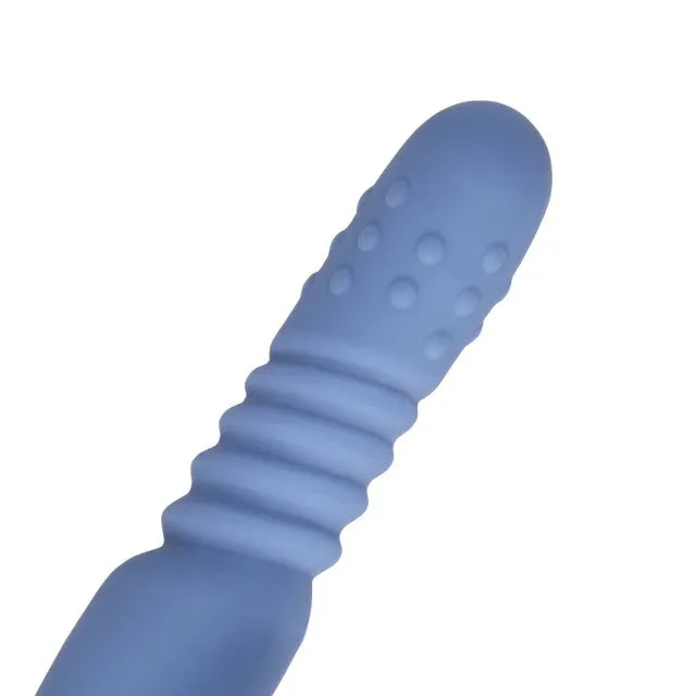 Vibrator dublu LOVELINE BY SHOTS Warming Rotating Beads and Thrusting Rabbit. cu funcție de încălzire și penetrare. culoare albastru