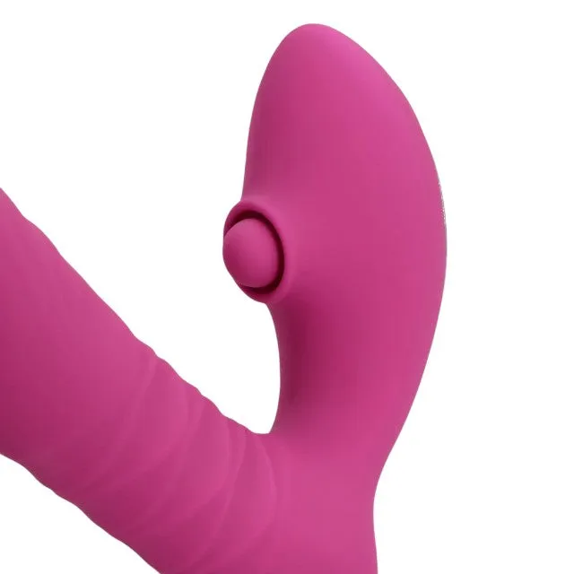 Vibrator dublu LOVELINE Thrusting and Tapping. cu funcție de penetrare automată. 22 funcții de vibrație. culoarea roz