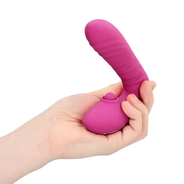 Vibrator dublu LOVELINE Thrusting and Tapping. cu funcție de penetrare automată. 22 funcții de vibrație. culoarea roz
