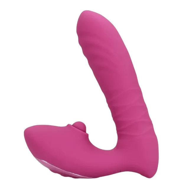Vibrator dublu LOVELINE Thrusting and Tapping. cu funcție de penetrare automată. 22 funcții de vibrație. culoarea roz