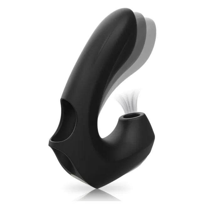 Vibrator IBIZA Thimble Finger Clit Stimulator & Vibrator. cu stimulare dubla. 10 functii de aspirare clitoridiana. 10 functii de vibratie. negru