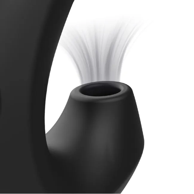 Vibrator IBIZA Thimble Finger Clit Stimulator & Vibrator. cu stimulare dubla. 10 functii de aspirare clitoridiana. 10 functii de vibratie. negru
