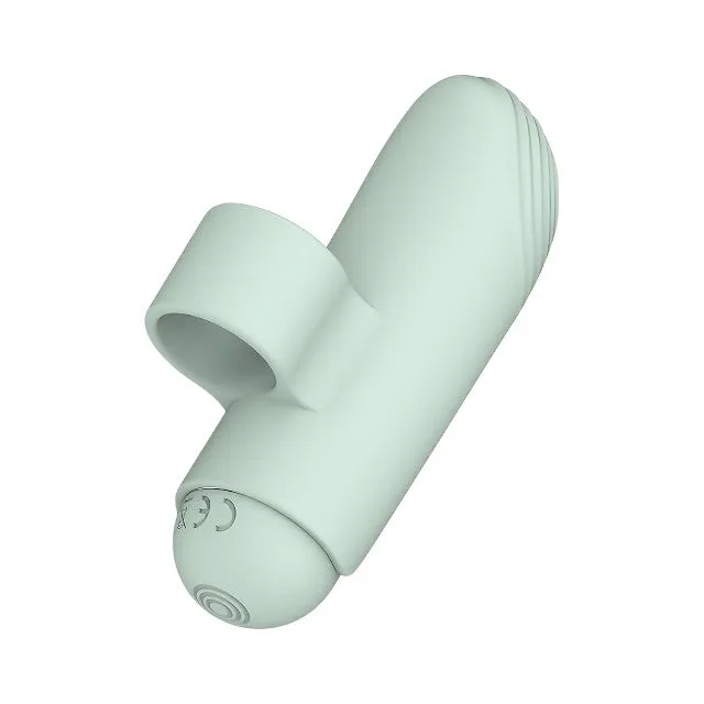Vibrator multifuncțional DREAMTOYS Glam 3-In-1 Play Kit. purtare pe deget sau ca inel de penis. 7 funcții de vibrație. 3 viteze. verde