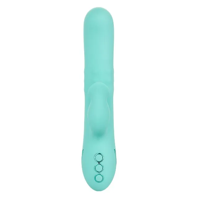 Vibrator rabbit CALEXOTICS Bel Air Bombshell. pentru stimularea clitorisului și punctului G. 3 funcții de rotație. 10 funcții de vibrație. verde turcoaz