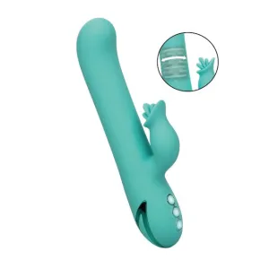 Vibrator rabbit CALEXOTICS Bel Air Bombshell. pentru stimularea clitorisului și punctului G. 3 funcții de rotație. 10 funcții de vibrație. verde turcoaz