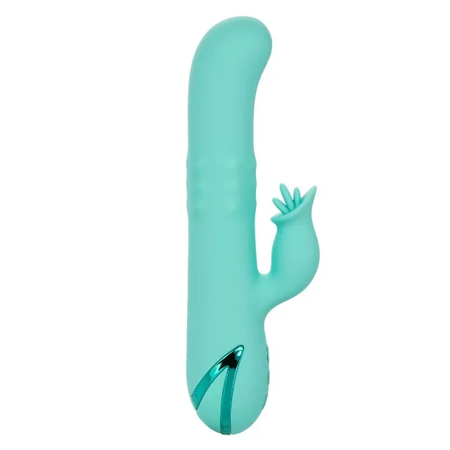 Vibrator rabbit CALEXOTICS Bel Air Bombshell. pentru stimularea clitorisului și punctului G. 3 funcții de rotație. 10 funcții de vibrație. verde turcoaz