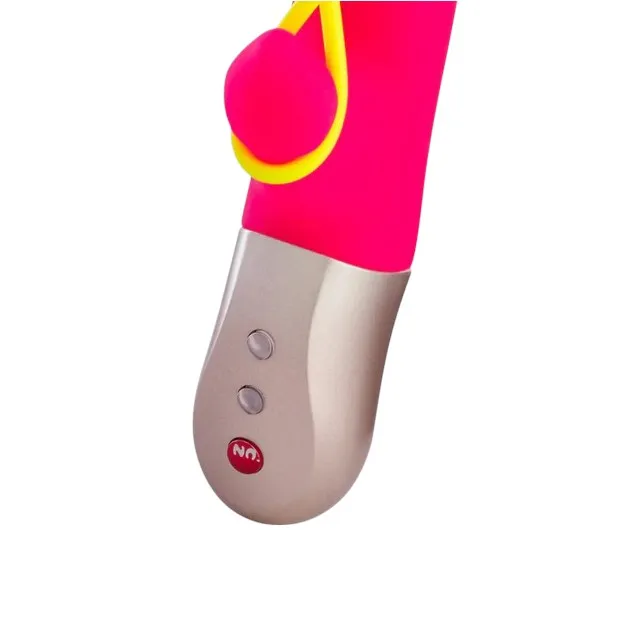 Vibrator rabbit FUN FACTORY Amorino. 12 funcții de vibrație. rezistent la apă. lungime 17 cm. culoare roz cu galben