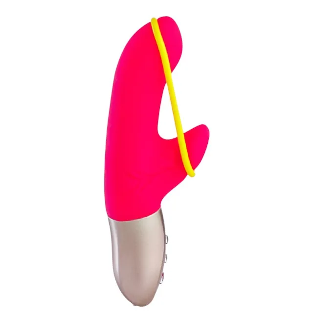 Vibrator rabbit FUN FACTORY Amorino. 12 funcții de vibrație. rezistent la apă. lungime 17 cm. culoare roz cu galben