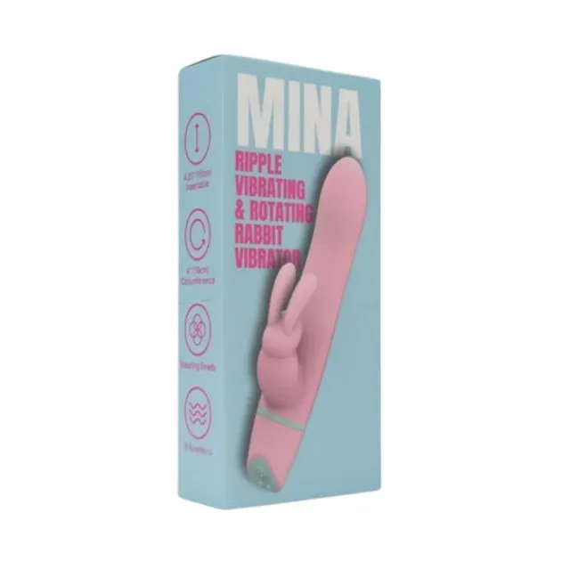 Vibrator rabbit LovingJoy MINA RIPPLE. din silicon. cu funcție de rotație. 5 funcții de vibrație. rezistent la apă. culoare roz(N12561)